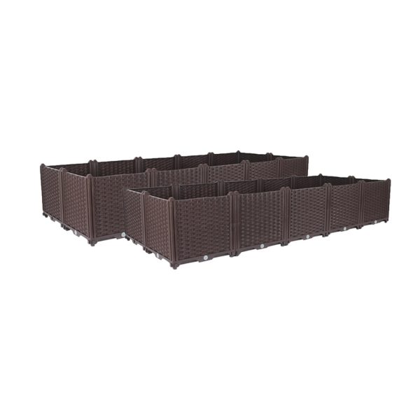 1-SOGA 2X 200cm Raised Planter Box Vegetable Herb Flower Outdoor Plastic Plants Garden Bed Deepen