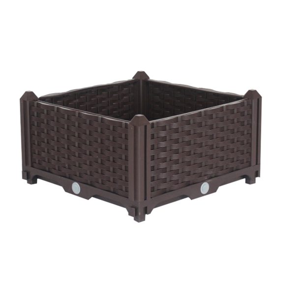 1-SOGA 40cm Raised Planter Box Vegetable Herb Flower Outdoor Plastic Plants Garden Bed