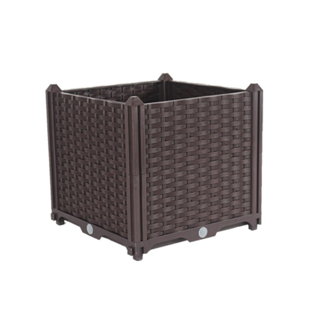 1-SOGA 40cm Raised Planter Box Vegetable Herb Flower Outdoor Plastic Plants Garden Bed