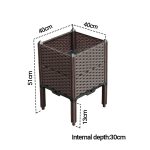 5-SOGA 40cm Raised Planter Box Vegetable Herb Flower Outdoor Plastic Plants Garden Bed with Legs Deepen