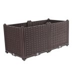 1-SOGA 80cm Raised Planter Box Vegetable Herb Flower Outdoor Plastic Plants Garden Bed Deepen