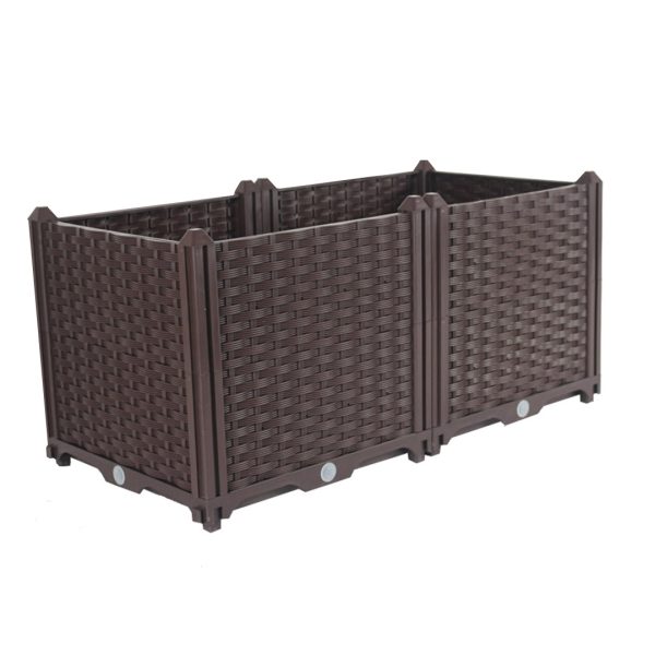 1-SOGA 80cm Raised Planter Box Vegetable Herb Flower Outdoor Plastic Plants Garden Bed Deepen