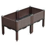1-SOGA 80cm Raised Planter Box Vegetable Herb Flower Outdoor Plastic Plants Garden Bed with Legs