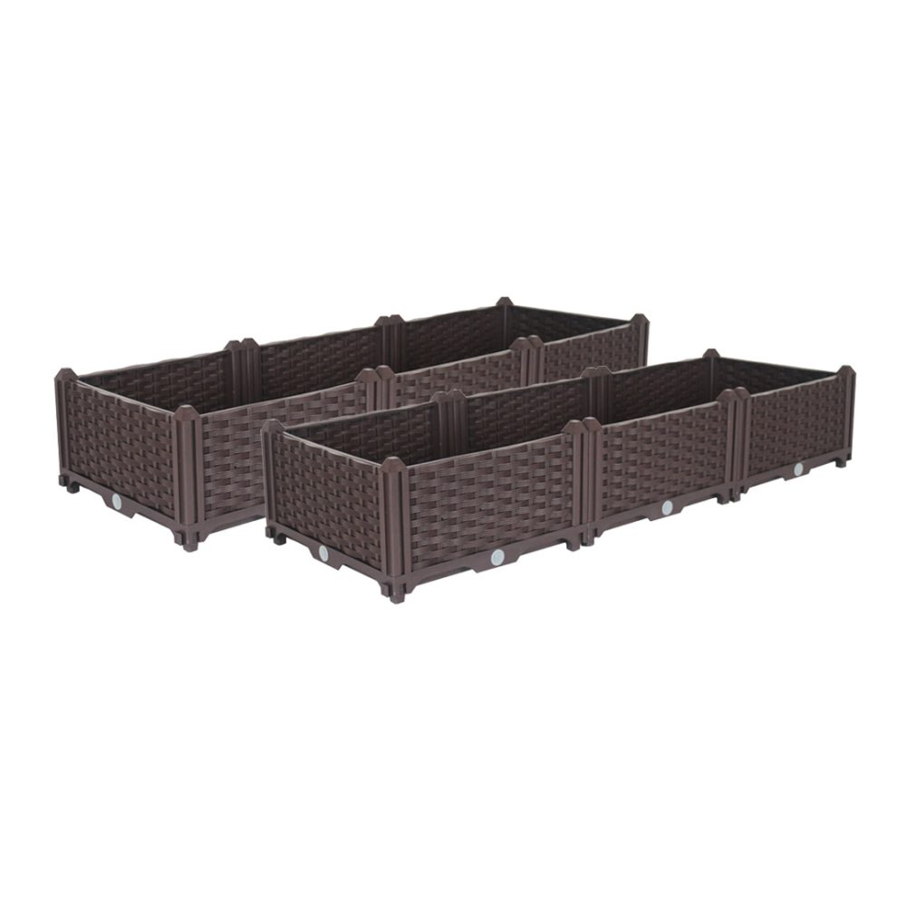 1-SOGA 2X 120cm Raised Planter Box Vegetable Herb Flower Outdoor Plastic Plants Garden Bed