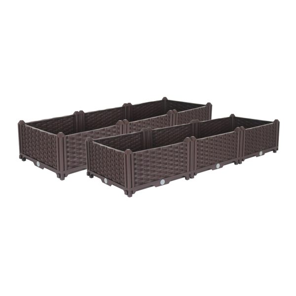 1-SOGA 2X 120cm Raised Planter Box Vegetable Herb Flower Outdoor Plastic Plants Garden Bed
