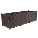 1-SOGA 120cm Raised Planter Box Vegetable Herb Flower Outdoor Plastic Plants Garden Bed Deepen