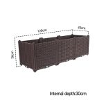 5-SOGA 120cm Raised Planter Box Vegetable Herb Flower Outdoor Plastic Plants Garden Bed Deepen