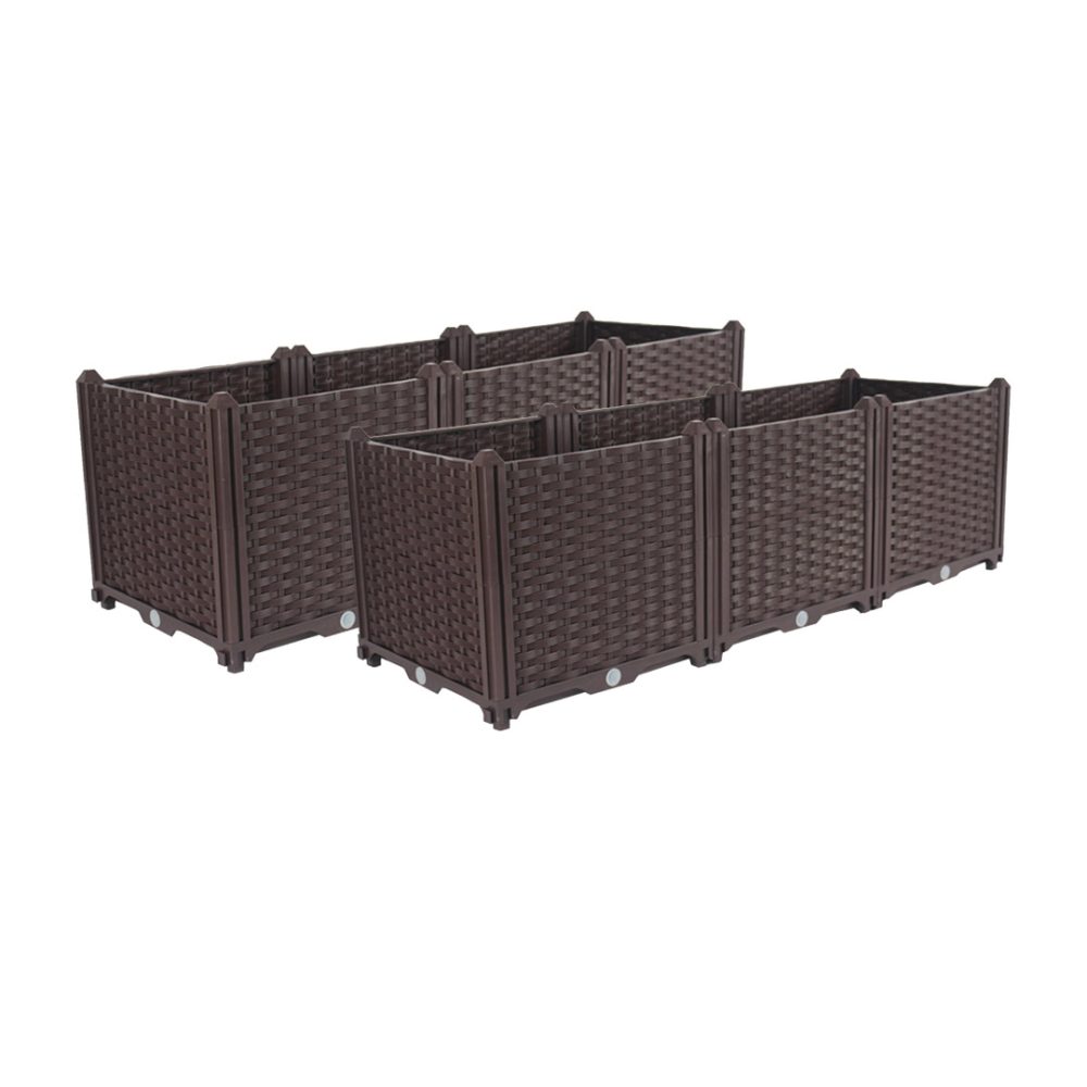 1-SOGA 2X 120cm Raised Planter Box Vegetable Herb Flower Outdoor Plastic Plants Garden Bed Deepen