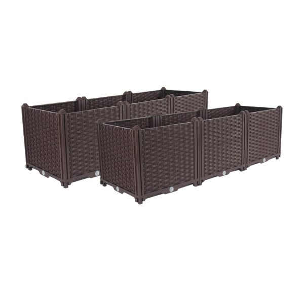 1-SOGA 2X 120cm Raised Planter Box Vegetable Herb Flower Outdoor Plastic Plants Garden Bed Deepen