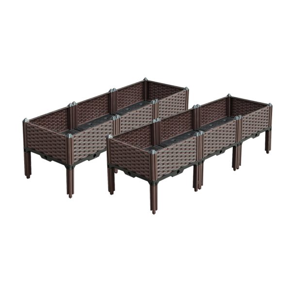 1-SOGA 2X 120cm Raised Planter Box Vegetable Herb Flower Outdoor Plastic Plants Garden Bed with Legs Deepen