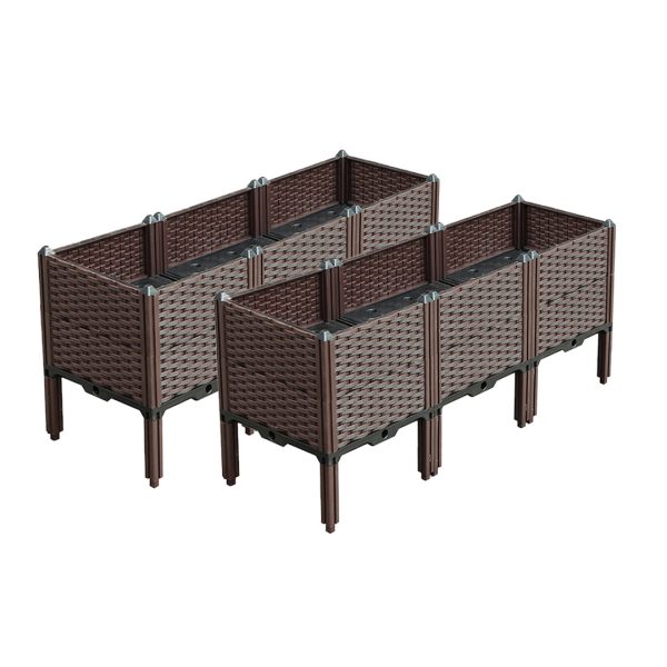1-SOGA 2X 120cm Raised Planter Box Vegetable Herb Flower Outdoor Plastic Plants Garden Bed with Legs Deepen