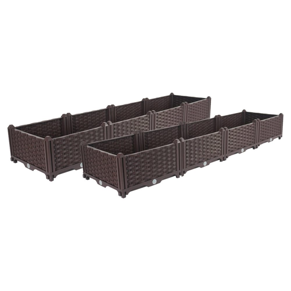 1-SOGA 2X 160cm Raised Planter Box Vegetable Herb Flower Outdoor Plastic Plants Garden Bed