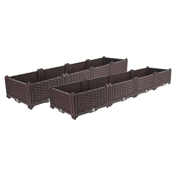 1-SOGA 2X 160cm Raised Planter Box Vegetable Herb Flower Outdoor Plastic Plants Garden Bed