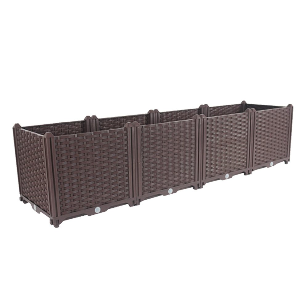 1-SOGA 160cm Raised Planter Box Vegetable Herb Flower Outdoor Plastic Plants Garden Bed Deepen