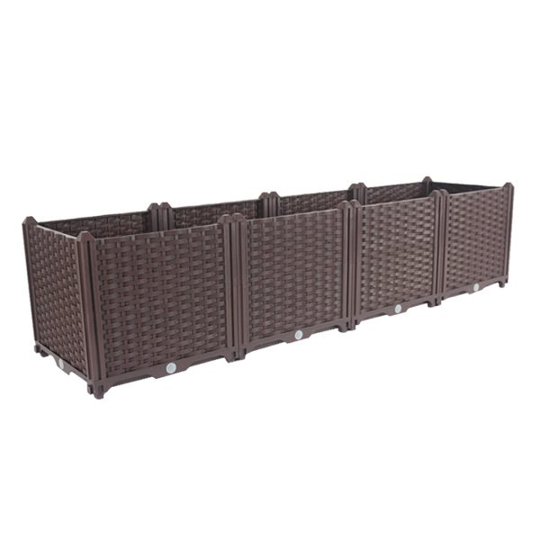 1-SOGA 160cm Raised Planter Box Vegetable Herb Flower Outdoor Plastic Plants Garden Bed Deepen