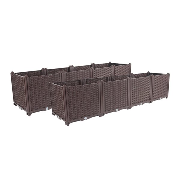 1-SOGA 2X 160cm Raised Planter Box Vegetable Herb Flower Outdoor Plastic Plants Garden Bed Deepen