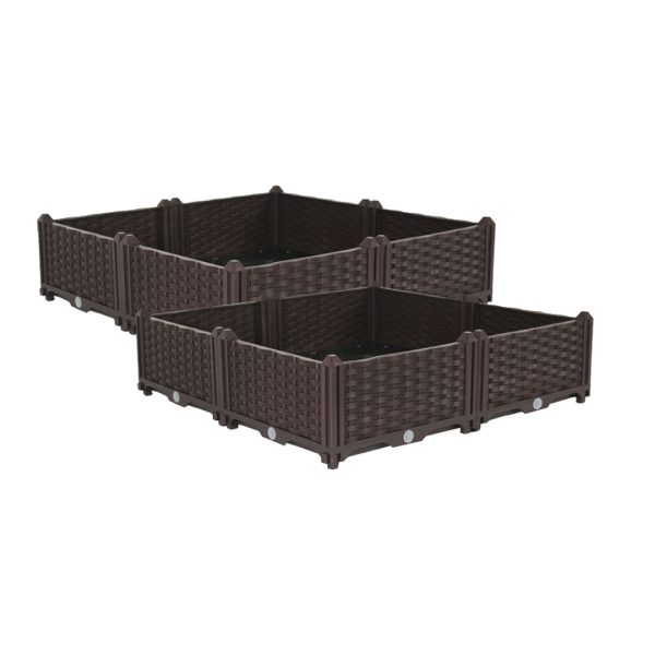 1-SOGA 2X 80cm Raised Planter Box Vegetable Herb Flower Outdoor Plastic Plants Garden Bed