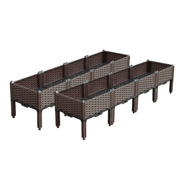 1-SOGA 2X 160cm Raised Planter Box Vegetable Herb Flower Outdoor Plastic Plants Garden Bed with Legs