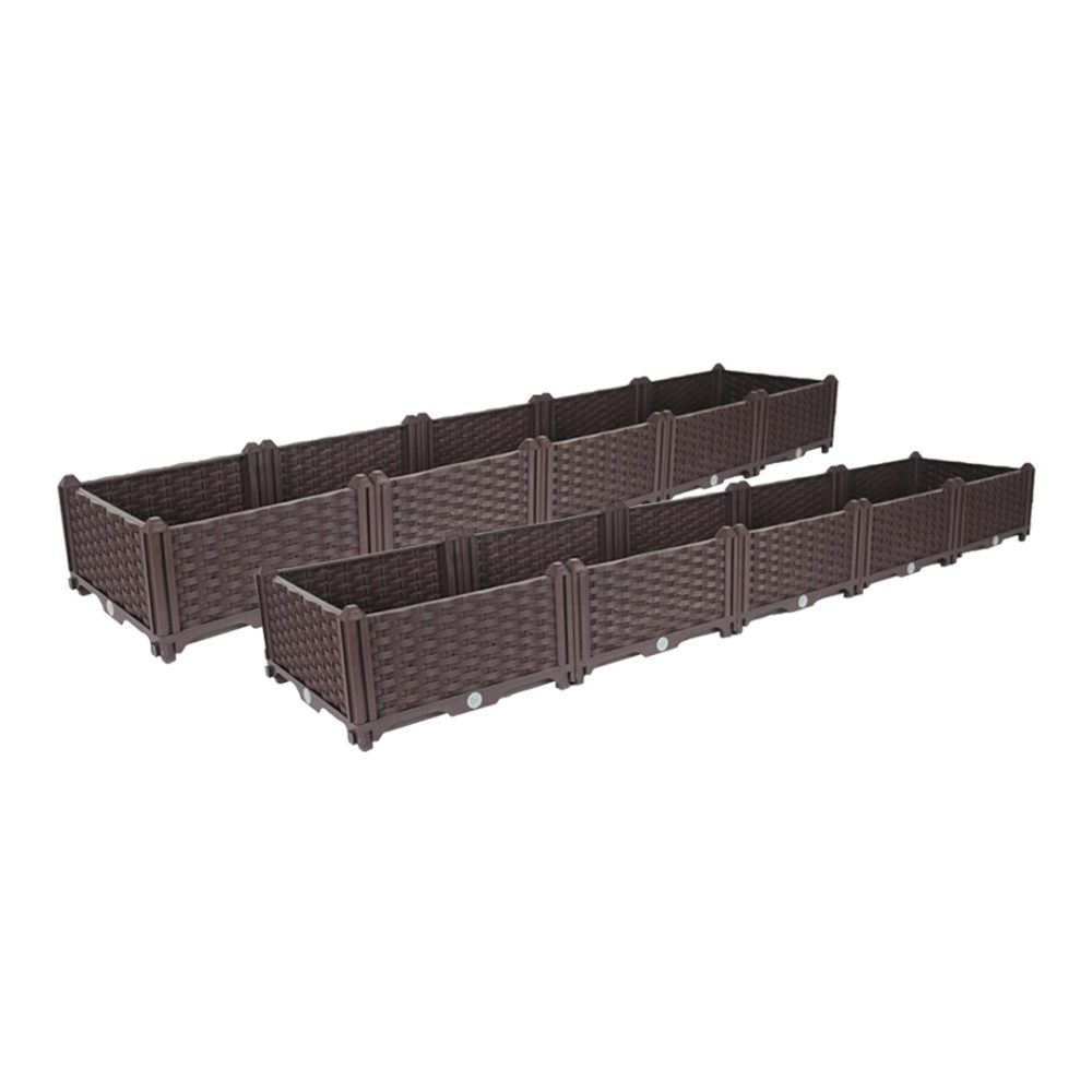 1-SOGA 2X 200cm Raised Planter Box Vegetable Herb Flower Outdoor Plastic Plants Garden Bed