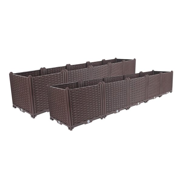 1-SOGA 2X 200cm Raised Planter Box Vegetable Herb Flower Outdoor Plastic Plants Garden Bed Deepen
