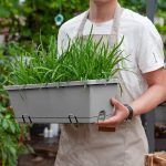 4-SOGA 49.5cm Gray Rectangular Planter Vegetable Herb Flower Outdoor Plastic Box with Holder Balcony Garden Decor Set of 5