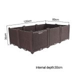 5-SOGA 120cm Raised Planter Box Vegetable Herb Flower Outdoor Plastic Plants Garden Bed Deepen