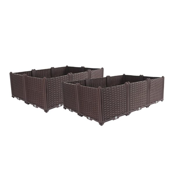 1-SOGA 2X 120cm Raised Planter Box Vegetable Herb Flower Outdoor Plastic Plants Garden Bed Deepen