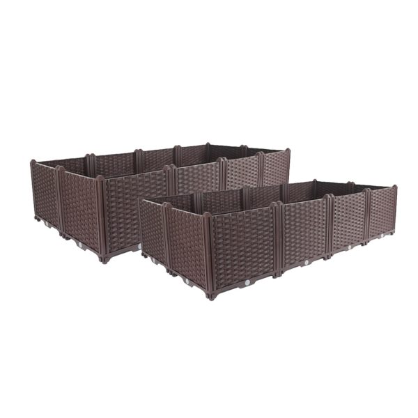 1-SOGA 2X 160cm Raised Planter Box Vegetable Herb Flower Outdoor Plastic Plants Garden Bed Deepen