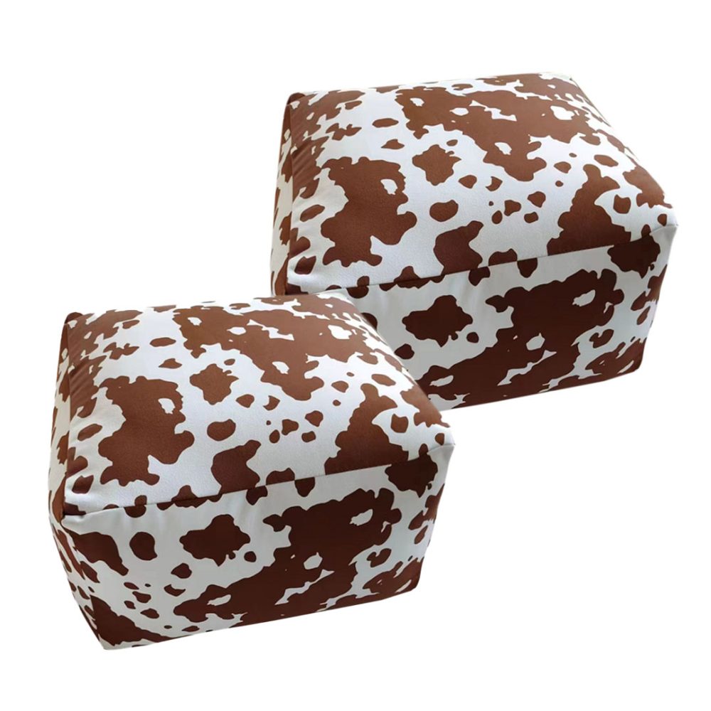 1-SOGA 2X 55x35cm Squared Soft Pouffe Seat Cushion Elegant Home Accent Décor Stylish Footstool