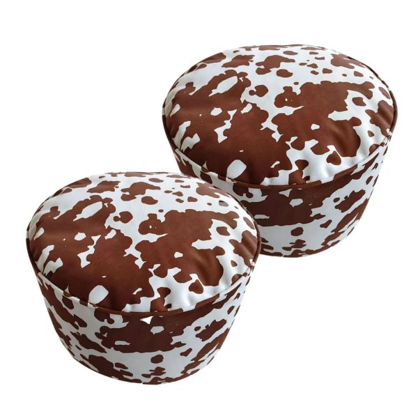 1-SOGA 2X 48x35cm Round Soft Pouffe Seat Cushion Elegant Home Accent Décor Stylish Footstool