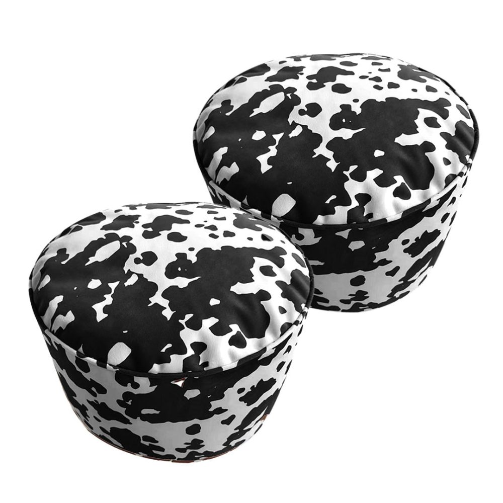 1-SOGA 2X 48x35cm Round Soft Pouffe Seat Cushion Elegant Home Accent Décor Stylish Footstool