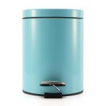 2-SOGA Foot Pedal Stainless Steel Rubbish Recycling Garbage Waste Trash Bin Round 7L Blue