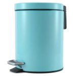 1-SOGA Foot Pedal Stainless Steel Rubbish Recycling Garbage Waste Trash Bin Round 7L Blue