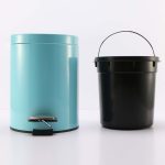 4-SOGA Foot Pedal Stainless Steel Rubbish Recycling Garbage Waste Trash Bin Round 7L Blue