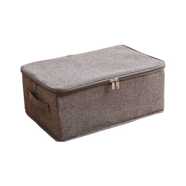 1-SOGA Coffee Small Portable Double Zipper Storage Box Moisture Proof Clothes Basket Foldable Home Organiser