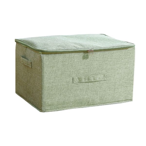 1-SOGA Green Large Portable Double Zipper Storage Box Moisture Proof Clothes Basket Foldable Home Organiser