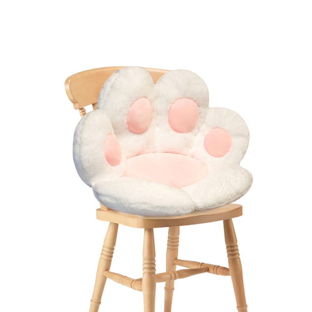 1-SOGA White Paw Shape Cushion Warm Lazy Sofa Decorative Pillow Backseat Plush Mat Home Decor