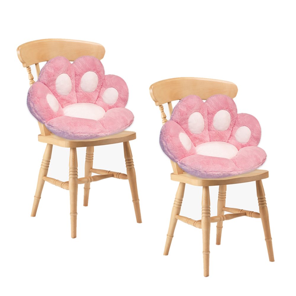 1-SOGA 2X Pink Paw Shape Cushion Warm Lazy Sofa Decorative Pillow Backseat Plush Mat Home Decor
