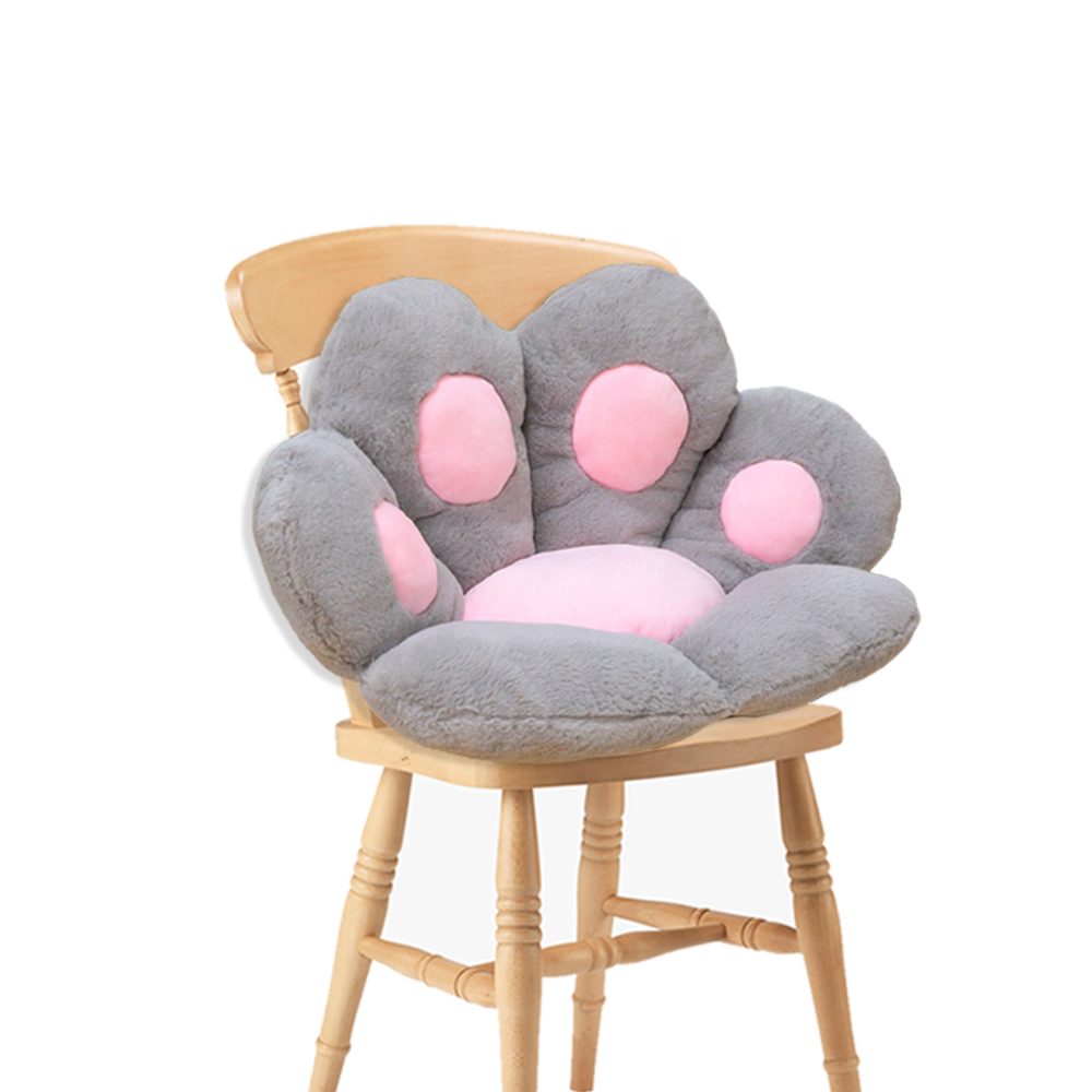 1-SOGA Grey Paw Shape Cushion Warm Lazy Sofa Decorative Pillow Backseat Plush Mat Home Decor