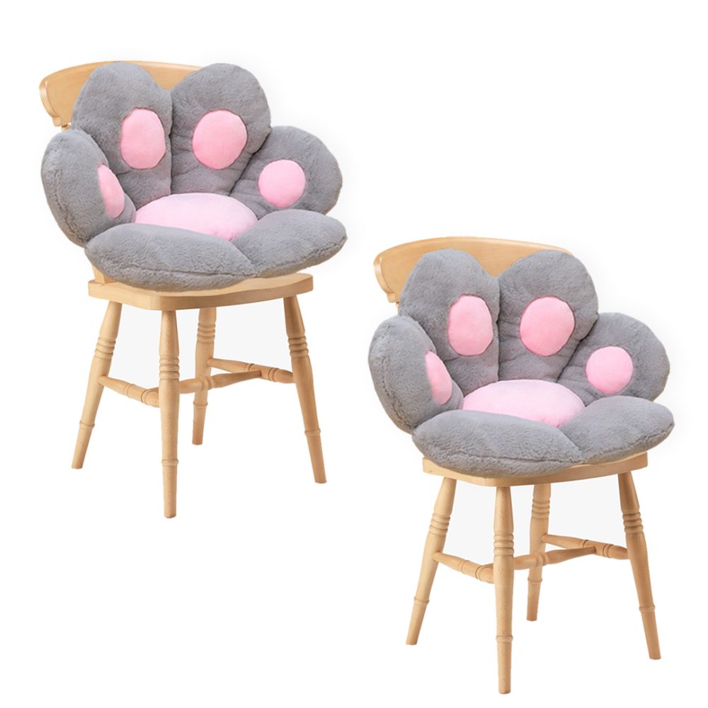 1-SOGA 2X Grey Paw Shape Cushion Warm Lazy Sofa Decorative Pillow Backseat Plush Mat Home Decor