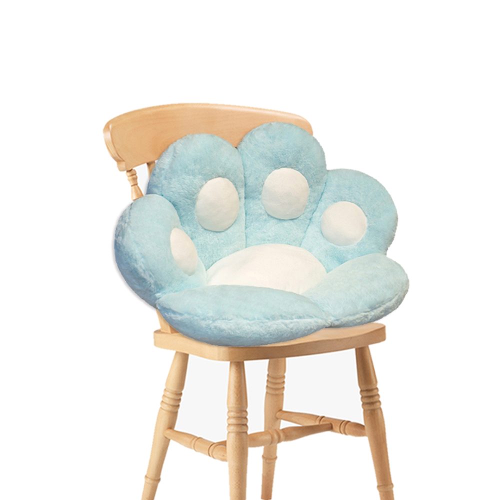 1-SOGA Blue Paw Shape Cushion Warm Lazy Sofa Decorative Pillow Backseat Plush Mat Home Decor