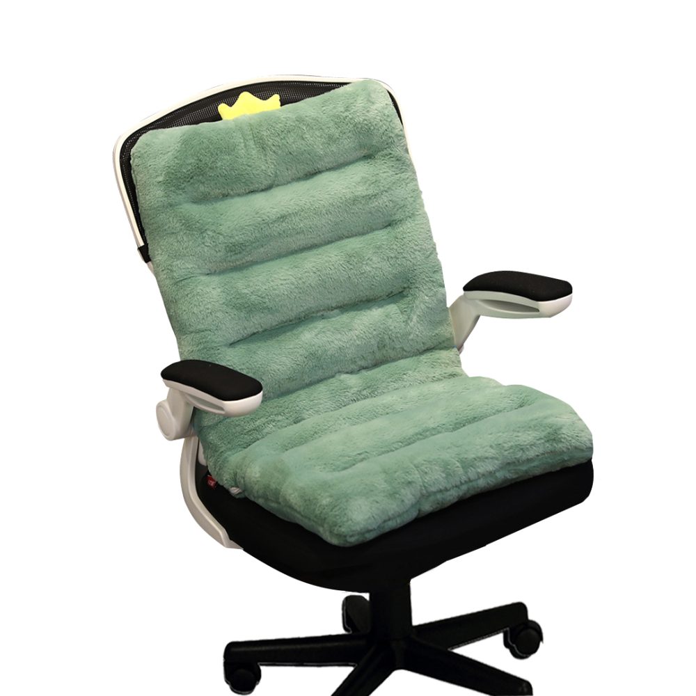1-SOGA Green One Piece Dino Cushion Office Sedentary Butt Mat Back Waist Chair Support Home Decor