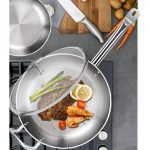 4-SOGA 2X 32cm Stainless Steel Saucepan Sauce pan with Glass Lid and Helper Handle Triple Ply Base Cookware