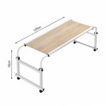 5-SOGA 120x45cm Wood Cross Bed Movable Desk Table w/ Adjustble Length & Height