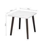 5-SOGA 2X 40cm White Ceramic Table Stone Pattern Compact Modern Design with Black Metal Legs