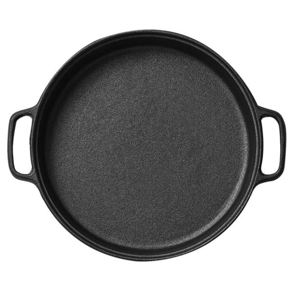 1-SOGA Cast Iron 30cm Frying Pan Skillet Coating Steak Sizzle Platter