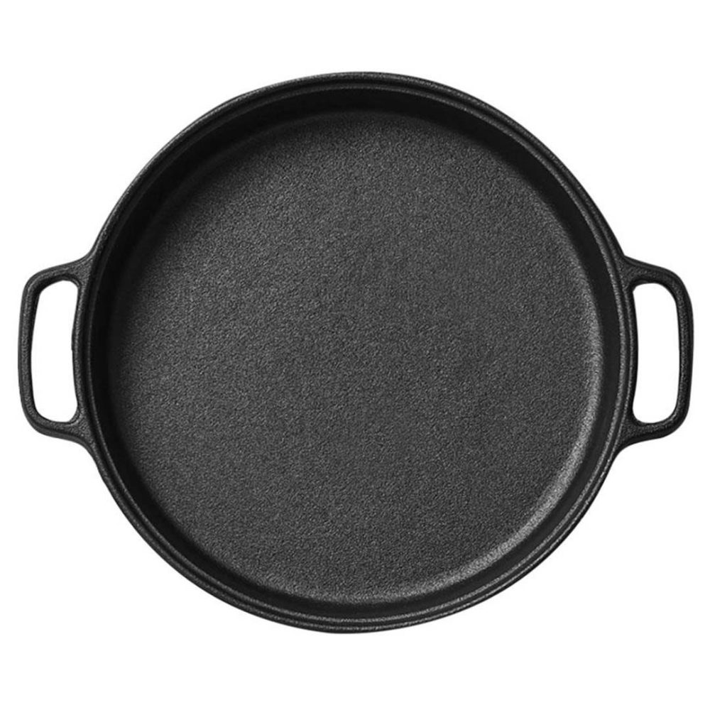 1-SOGA Cast Iron 35cm Frying Pan Skillet Coating Steak Sizzle Platter