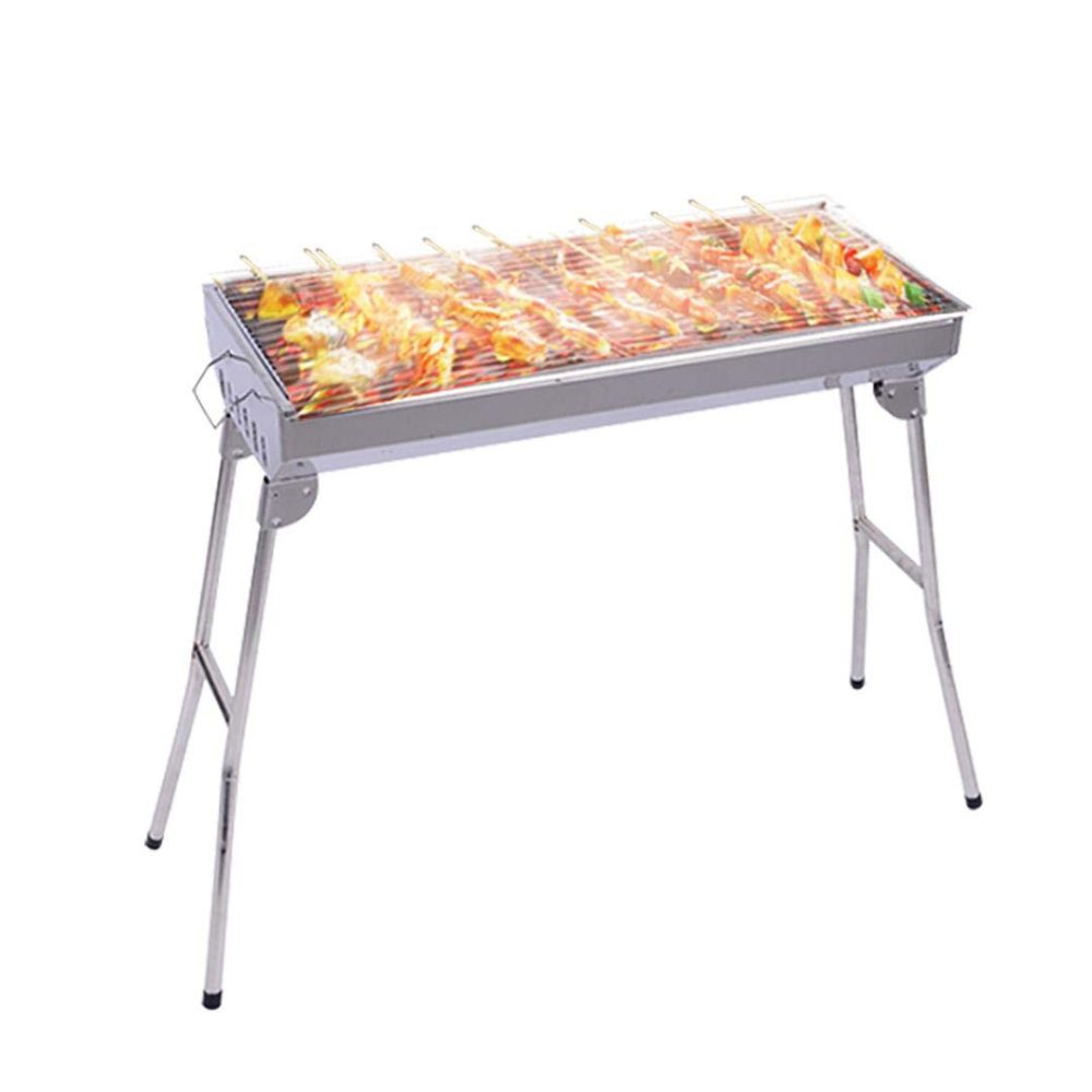 1-SOGA Skewers Grill Portable Stainless Steel Charcoal BBQ Outdoor 6-8 Persons