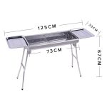 3-SOGA 2X Skewers Grill with Side Tray Portable Stainless Steel Charcoal BBQ Outdoor 6-8 Persons