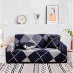3-SOGA 4-Seater Checkered Sofa Cover Couch Protector High Stretch Lounge Slipcover Home Decor